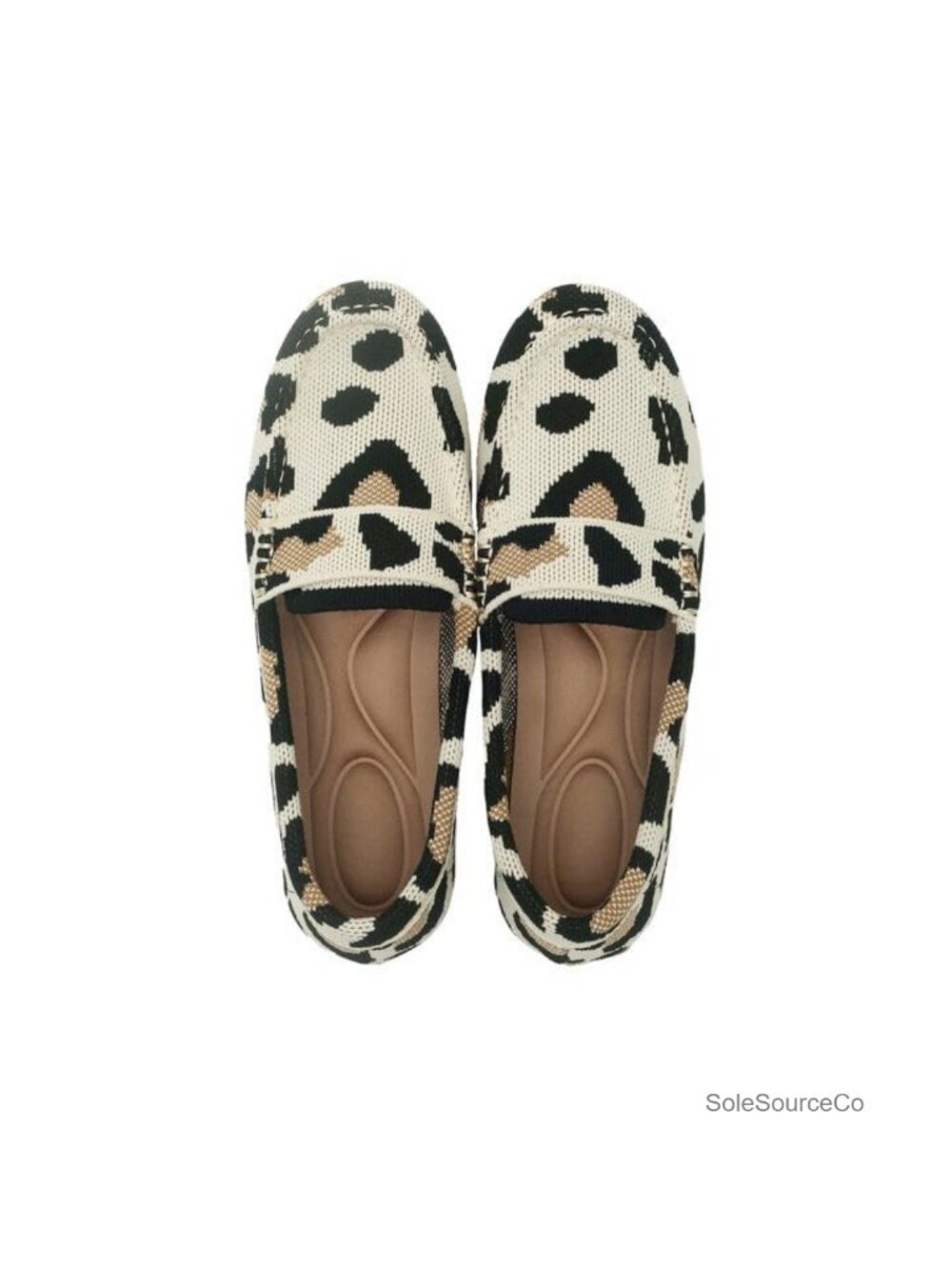 Womens Knit Loafers Round Toe Slip On Flat Shoes Memory Foam Comfort
